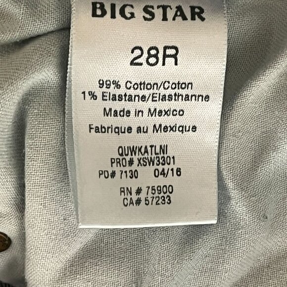 Big Star Kate Relaxed Straight Distressed Jeans 28R Medium Wash Denim - Picture 12 of 12